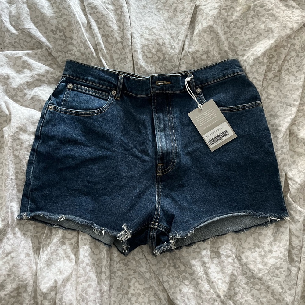 Everlane Blue Jean Shorts Frayed Hem Casual